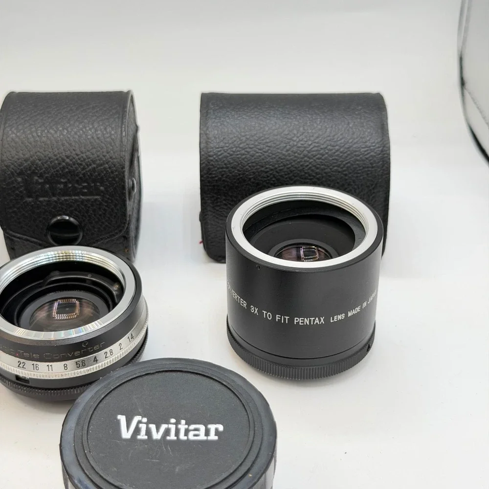 Vintage M42 Teleconverter Lot Vivitar Soligor Hanimex Saitex Vemar Pentax 6pc